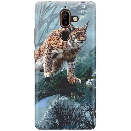 фото Re:pa накладка transparent для nokia 7 plus с принтом "дикая рысь"