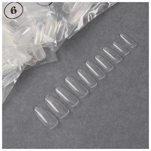 Типсы для наращивания ногтей, 500 шт, форма овал, 10 размеров, цвет прозрачный