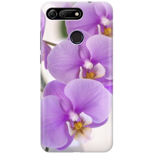 фото Ультратонкий силиконовый чехол-накладка для honor view 20 (v20) с принтом "сиреневые орхидеи" gosso