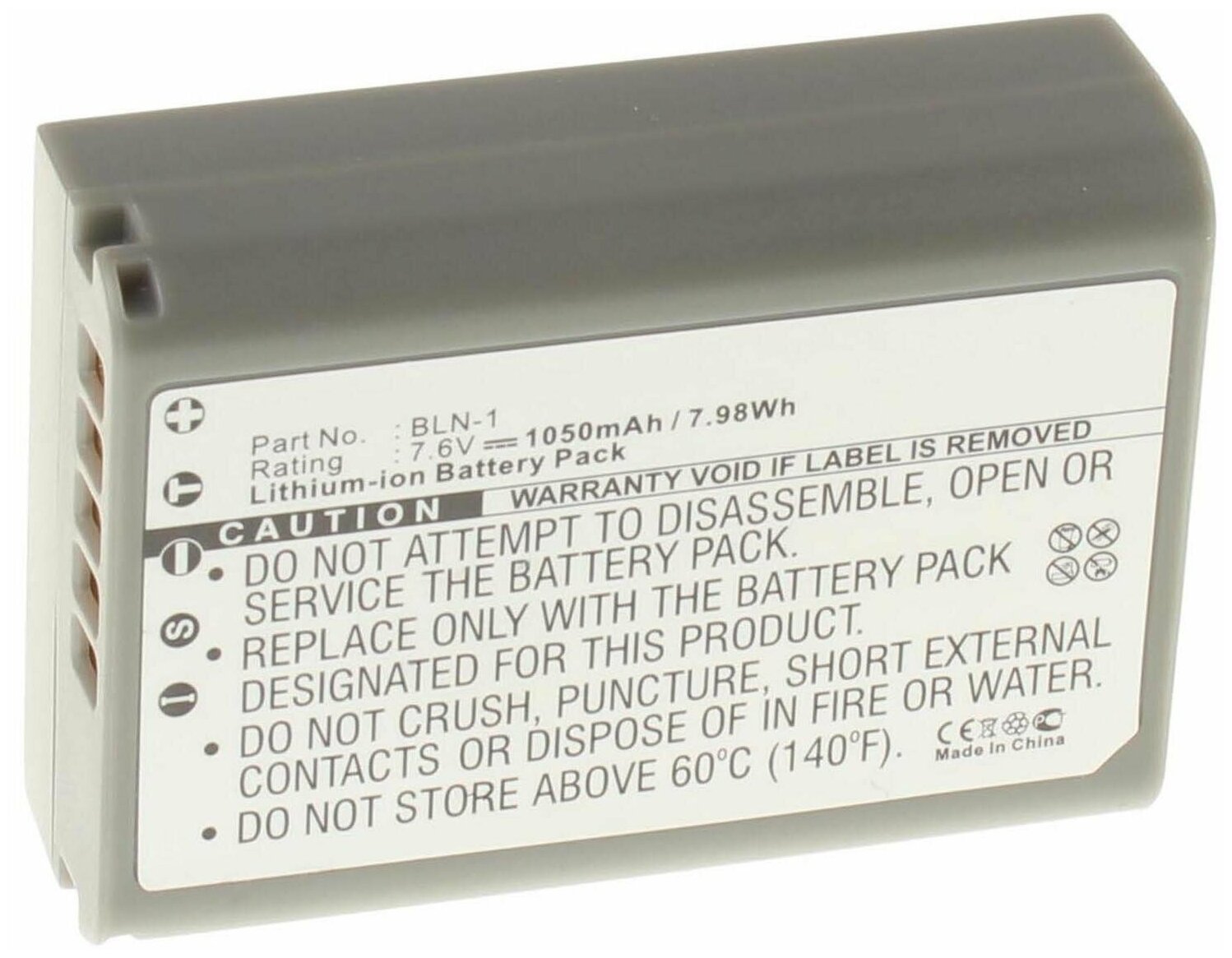 Аккумулятор iBatt iB-U1-F211 1050mAh для Olympus OM-D E-M5, OM-D E-M1, Pen E-P5,