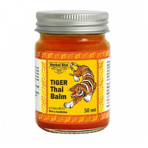 Красный разогревающий тигровый бальзам Herbal Star Tiger Thai Balm 50ml