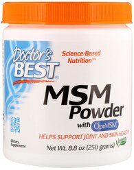 Doctor's Best - MSM Powder with OptiMSM 250 гр. - метилсульфонилметан (МСМ) в порошке для поддержки здоровья суставов