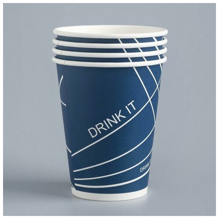 Стакан бумажный "Drink it" для горячих напитков, 350 мл, диаметр 90 мм 7150317 - фотография № 2