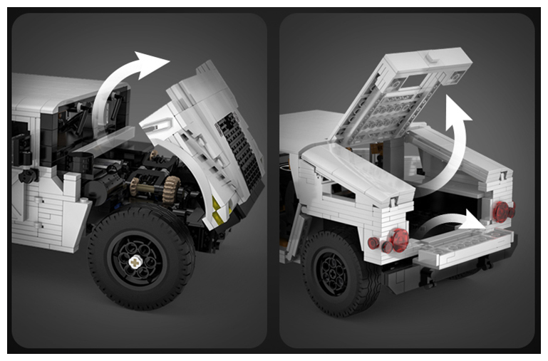 Конструктор Внедорожник HUMVEE 1:12 (1386 дет.) в коробке Double Egle - фото №7