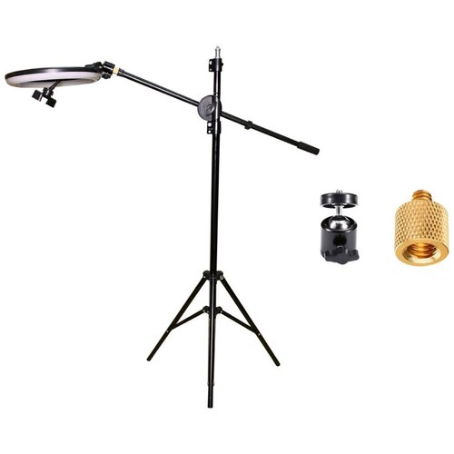 Напольная стойка штатив для горизонтальной съемки JBH-G12 с кольцевой лампой 26 см 215900₽