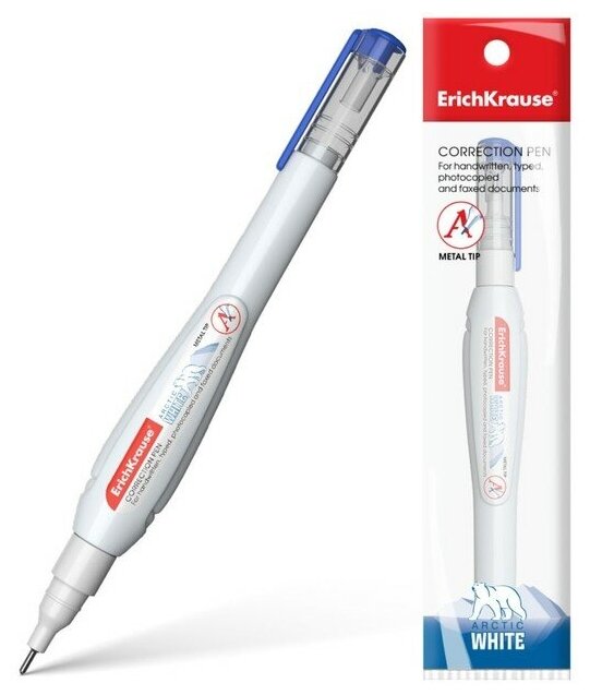 Корректор-ручка 10мл ErichKrause "ARCTIC WHITE" в пакетике 14173 789533