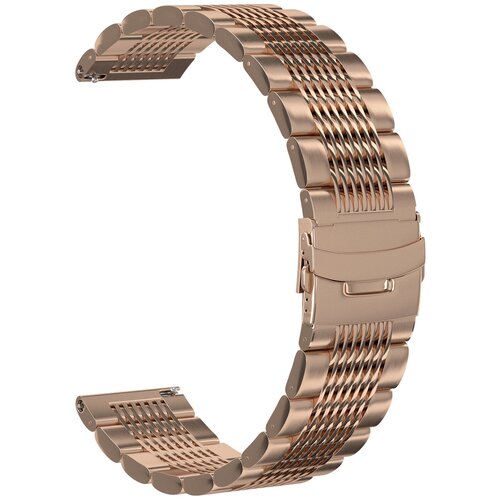 ремешок металлический gsmin cellular 22 для samsung galaxy watch 3 45мм золотистый Ремешок металлический GSMIN Demi 22 для Samsung Galaxy Watch 3 45мм (Розовое золото)