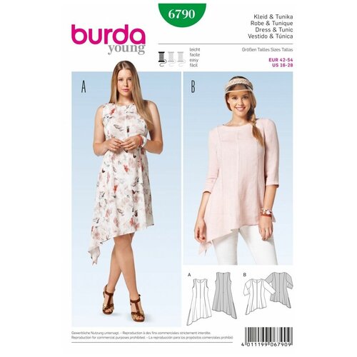 фото Выкройка burda 6790-платье, туника