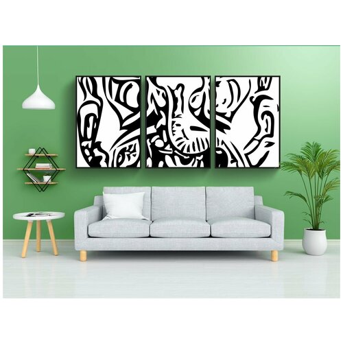 фото Набор модулных постеров для интерьера "ганеш, ганеша, ганеша вектор" 60x90 см. в тубусе, без рамки lotsprints