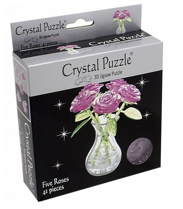 Головоломка 3D Crystal Puzzle Букет в вазе Розовый цвет: розовый - фото №14