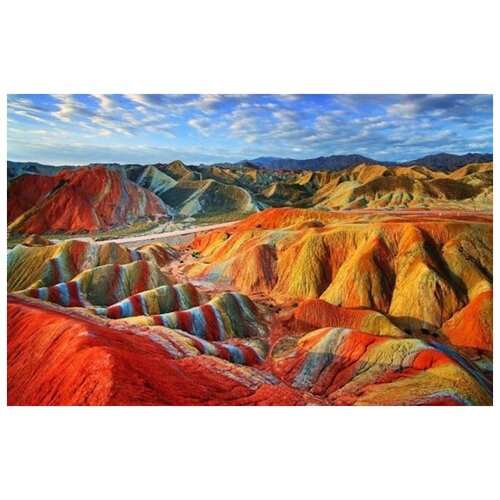 фото Набор алмазной вышивки "цветные скалы", размер 50х32см, 52 цвета яркие грани