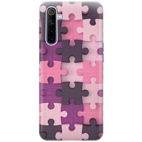 фото Cиликоновый чехол на realme 6 / рилми 6 с принтом "сиреневый паззл" gosso