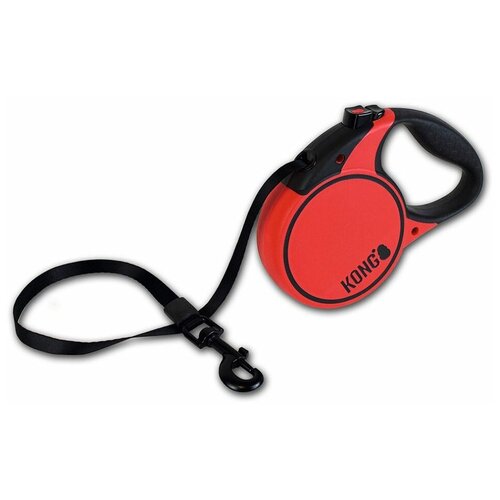Рулетка KONG Terrain для собак (весом до 30 кг), размер M, лента 5 метров, красная