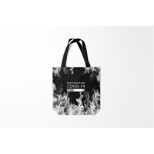 фото Сумка-шоппер / 40х40 см / антикоронавирус / разные принты covid 19 dont touch me burnettie