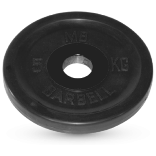 5 кг диск (блин) MB Barbell (черный) 26 мм. 5 кг диск блин mb barbell черный 26 мм