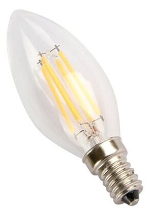E14-7W-4000K Лампа LED (Свеча прозрачная Филамент) L&B