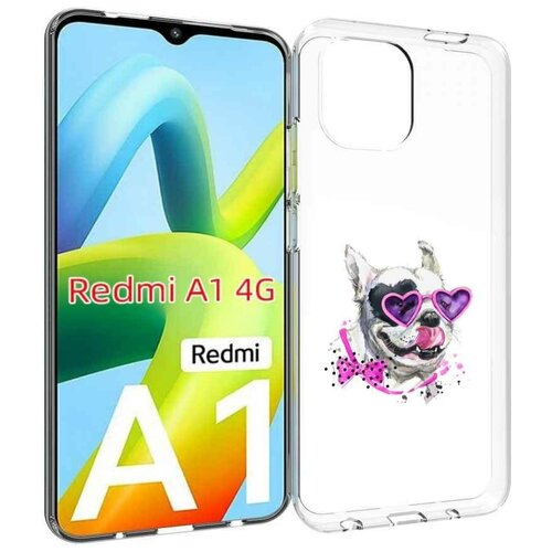 Чехол MyPads акварельный пёс для Xiaomi Redmi A1 задняя-панель-накладка-бампер