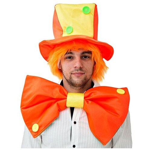 фото Карнавальный костюм "клоун", шляпа с волосами, бант бока