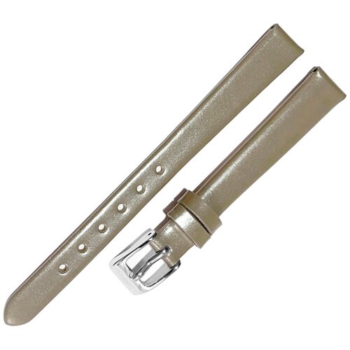 фото Ремешок 3131-102-81 серый кожаный ремень для женских наручных часов из натуральной кожи 10 х8 мм м гладкий перламутровый мила