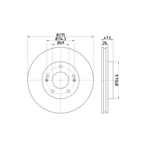 фото Диск тормозной | перед | nd6027k nisshinbo