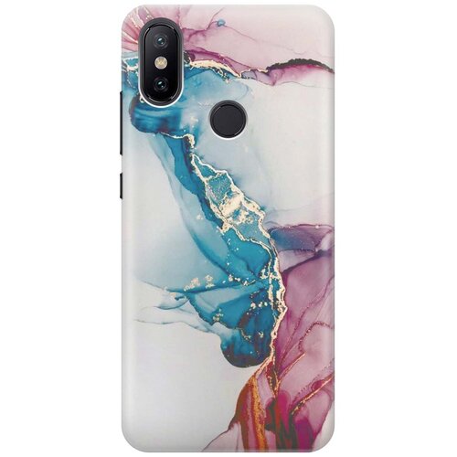 фото Re:pa накладка transparent для xiaomi mi 6x / mi a2 с принтом "сине-розовый мрамор"