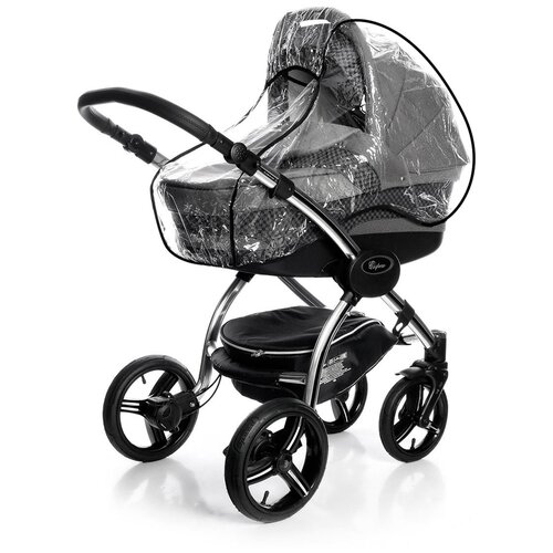 Esspero дождевик Newborn Easy для коляски, прозрачный/черный