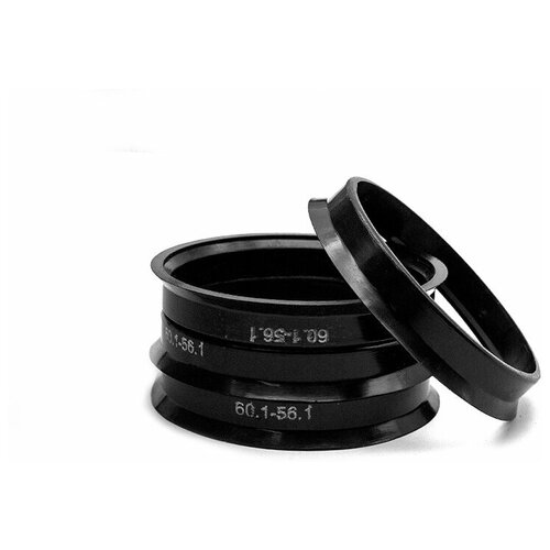 фото Кольца центровочные 60,1х56,1 black 4 шт высококачественный пластик sds exclusive