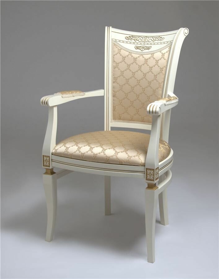 фото Кресло RB Милорд №11-S 1013+пат. золото/Ткань № 19-Андрис соты 160 беж