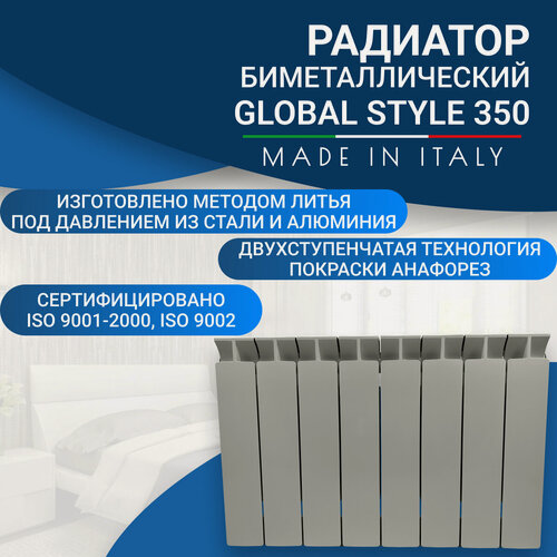 Изображение товара Радиатор биметаллический GLOBAL STYLE 350, 6 секций