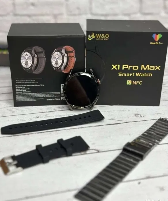 Умные часы X1 PRO MAX Smart Watch 2023 круглые мужские iOS Android Черный