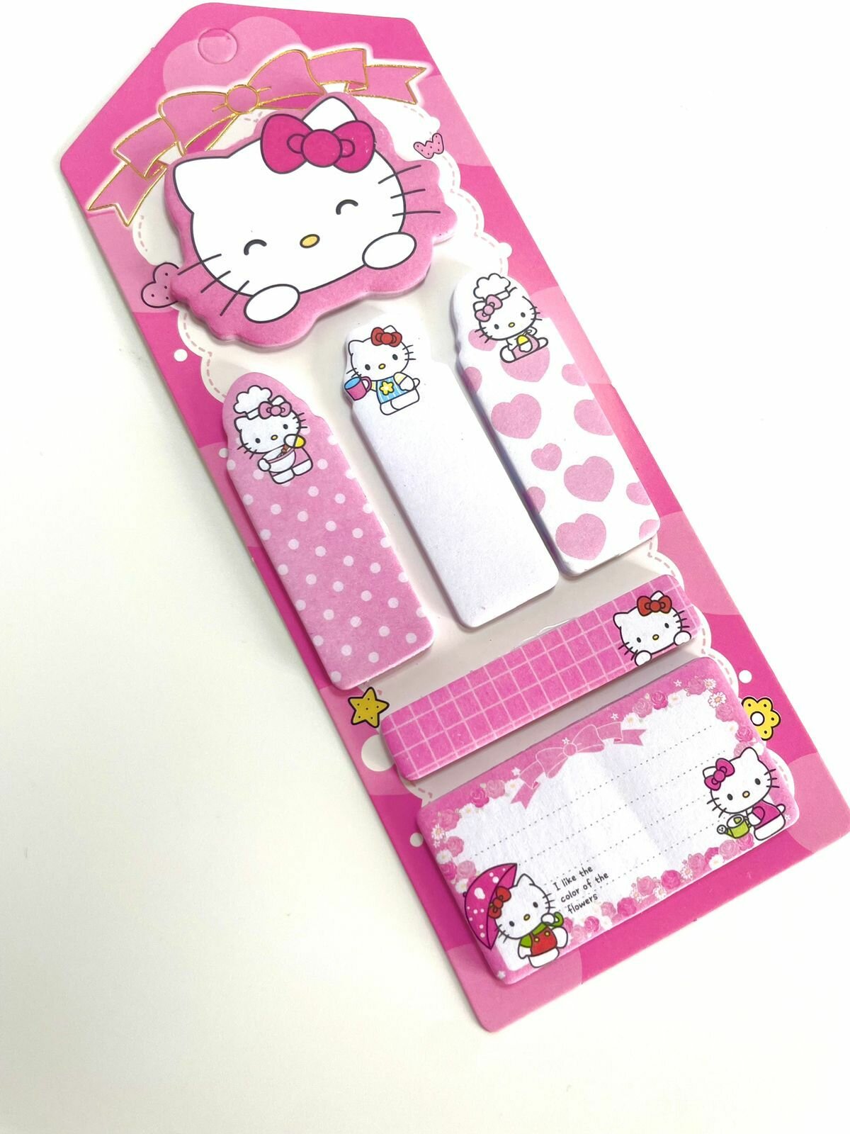 Стикеры - закладки с липким слоем для заметок аниме Hello Kitty 6х16х05см