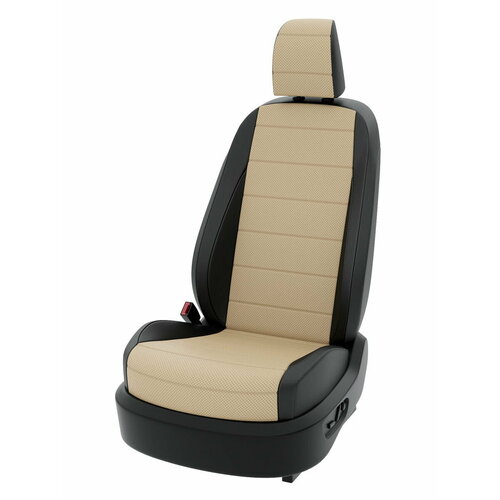 Чехлы на Хендай Таксон из экокожи 2009-2015 Экокожа Бежевый, Черный 45 CNTRA907