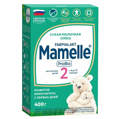 Смесь сухая молочная адаптированная последующая MAMELLE Pro Bio 2, 400г, 6-12мес