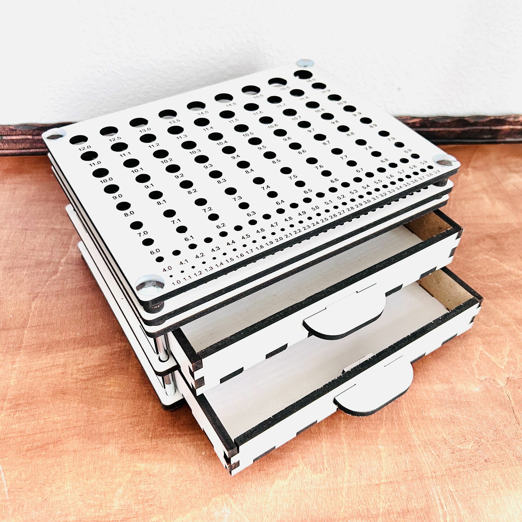 Подставка под сверла по металлу 1-16 мм с 2 ящиками/хранение инструментов/подставка под инструмент