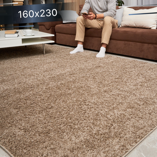 Ковер для комнаты мягкий, пушистый 160х230 см на пол в гостиную, кухню с длинным ворсом