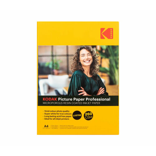 Фотобумага Kodak Paper Professional A4 Luster, полуматовая, 260 г/м2, 20 листов