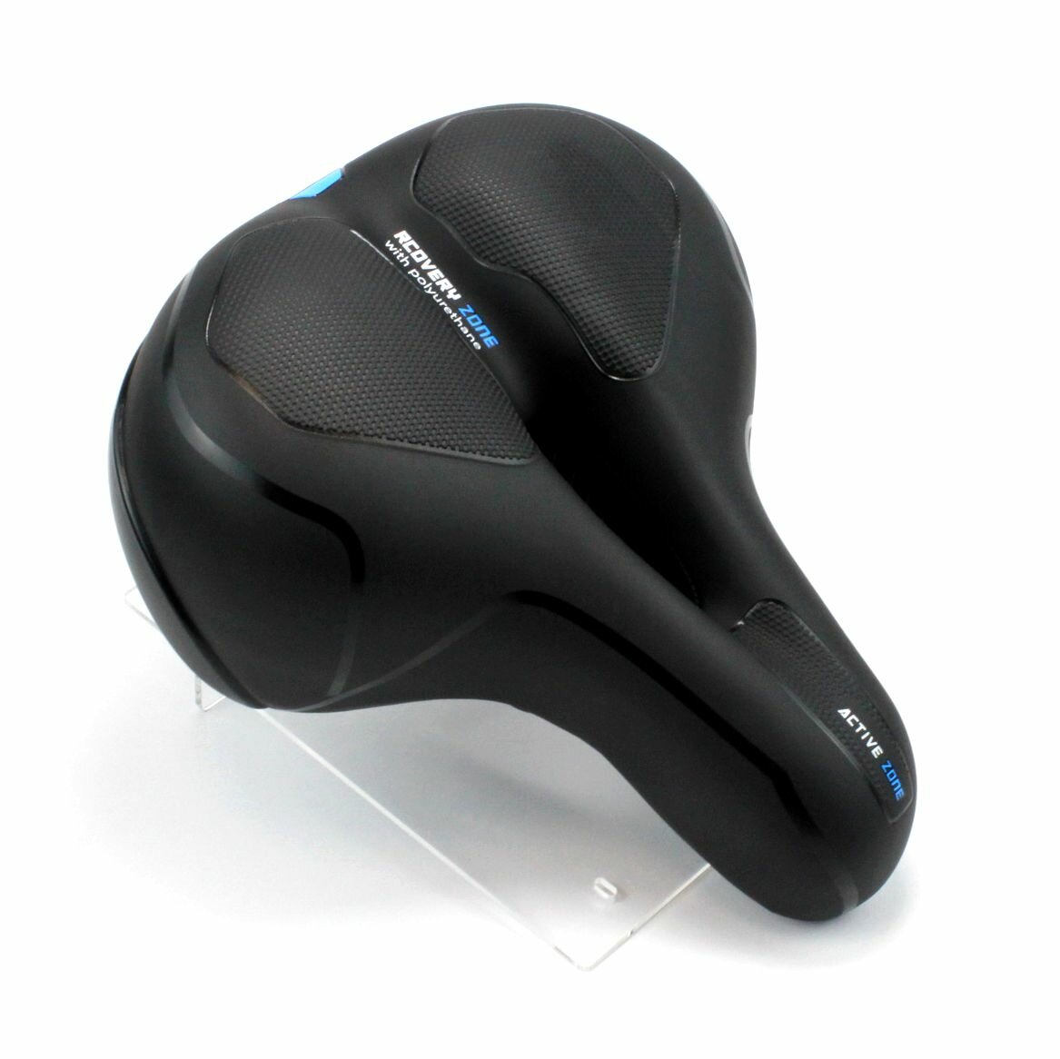 Седло велосипедное Energy Memory Foam, 250x210мм, c прорезью, черное — фото 1