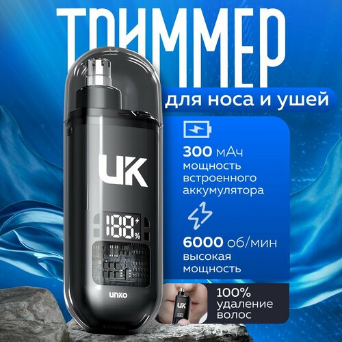 Триммер для носа и ушей Мощный беспроводной триммер с двойными лезвиями из нержавеющей стали 1170₽