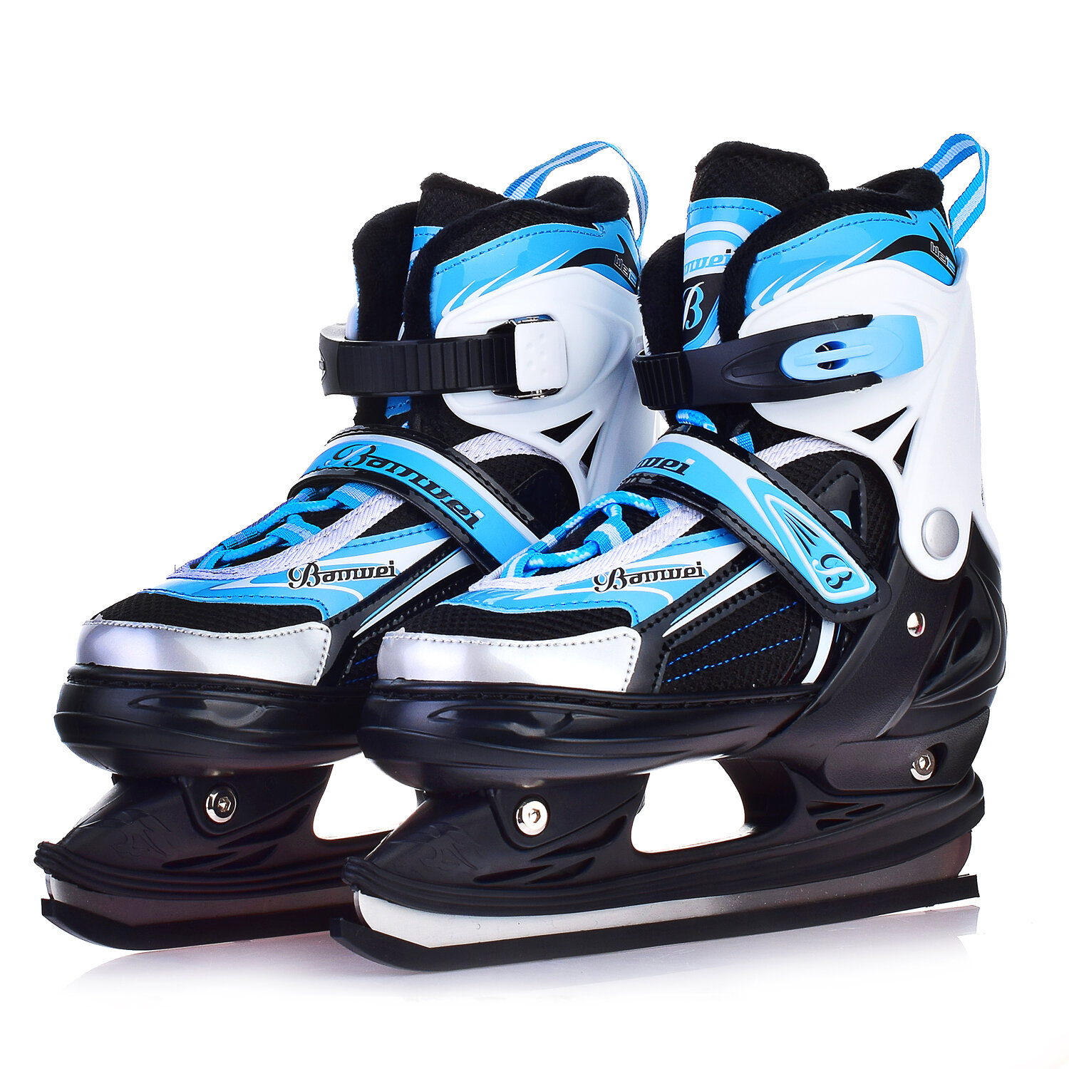 Коньки детские раздвижные (размер S30-34) синие в сумке