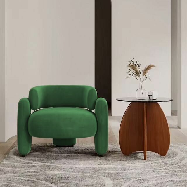 Кресло дизайнерское CHICCO, ткань: велюр Arben DREAM цвет forest, 70x80x75 см