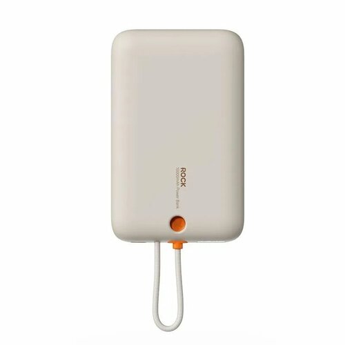 Внешний аккумулятор ROCK P28 Magnetic PD Fast Charging Power Bank with Cable 10000mAh бежевый