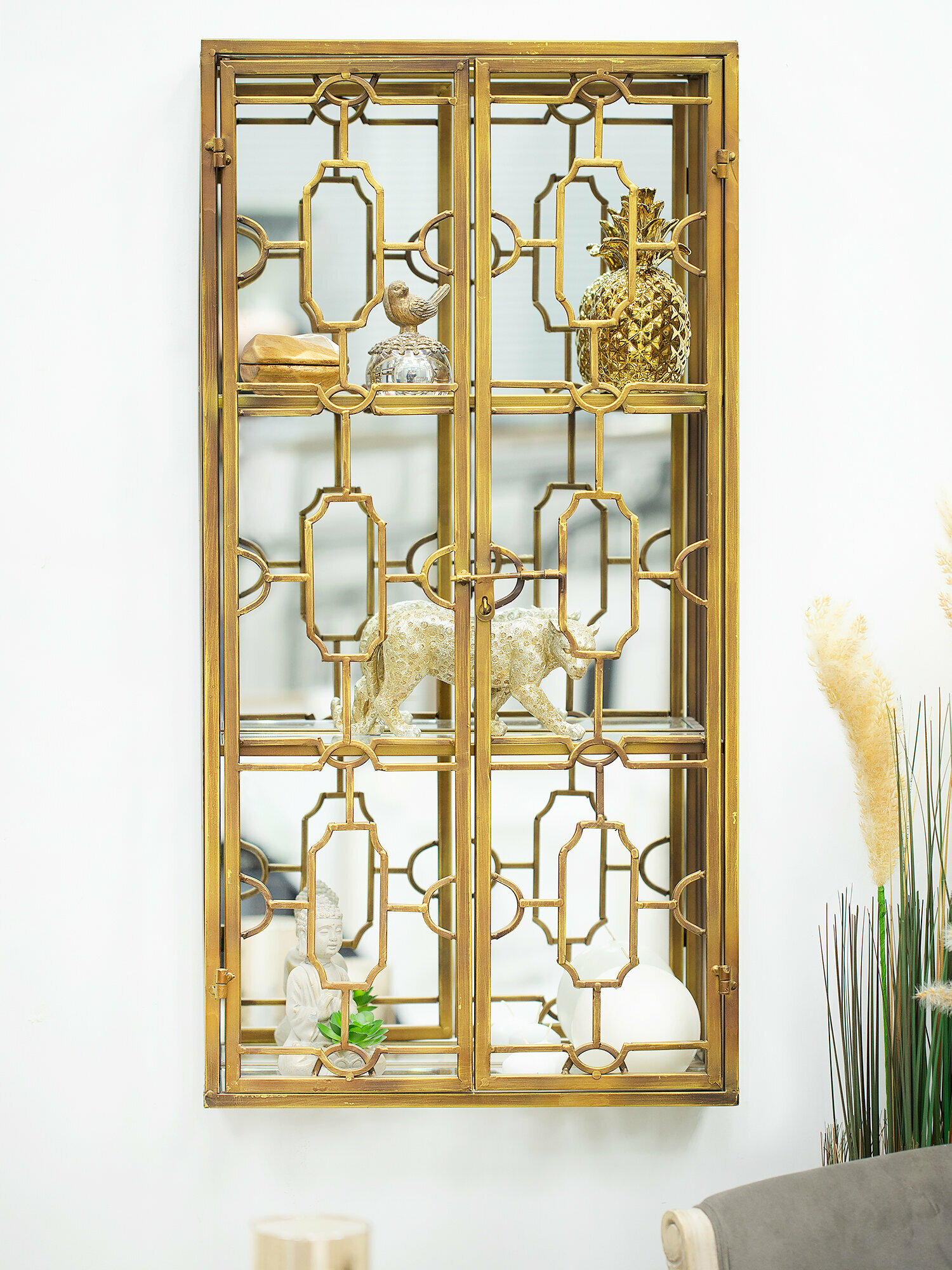 Настенный шкаф 39-071 Glasar, 45 см x 17 см x 90 см, зеркальный