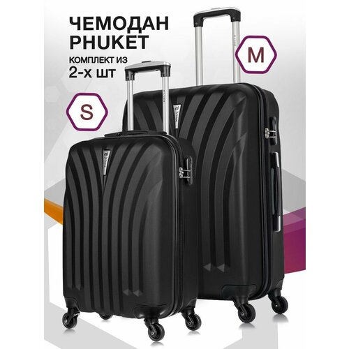 фото Комплект чемоданов l'case phuket, 2 шт., 69 л, размер s/m, черный..