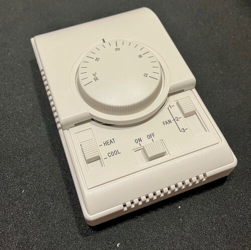 Изображение товара Механический термостат WSK-7, пульт настенный, 3-х скоростной 2/4 х трубный, для фанкойла, тепловентилятора