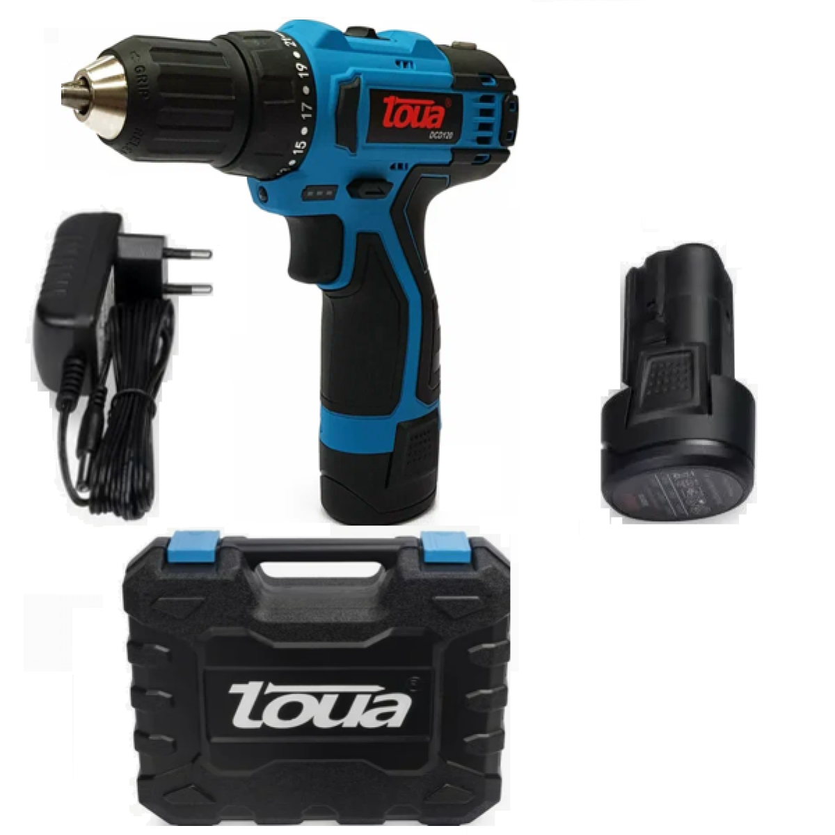 Шуруповерт TOUA DCD120 аккумуляторный, компактный, 2 АКБ в комплекте — фото 1