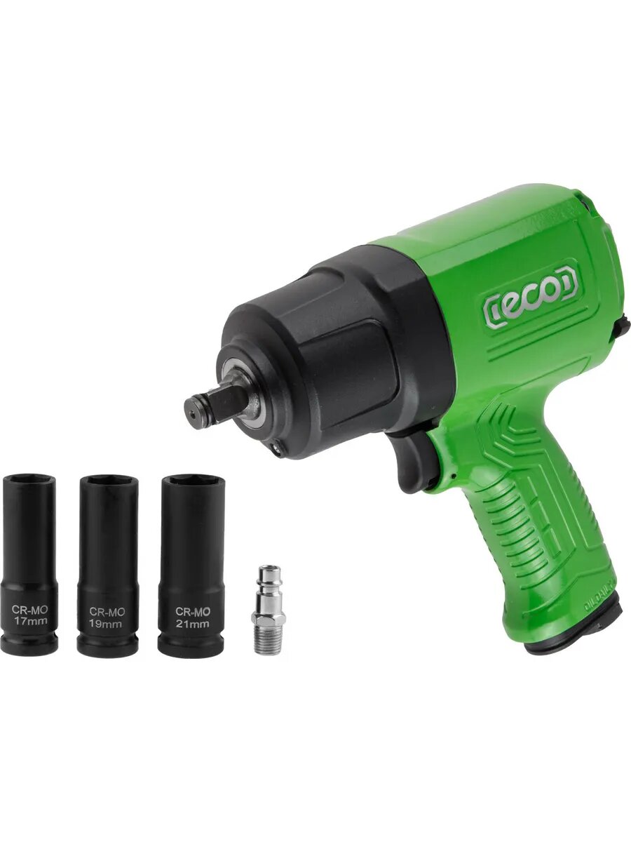 Гайковерт пневматический 1/2" ECO AIW-1300S, 1100 Н·м, регулировка момента, реверс (EC3914-5)