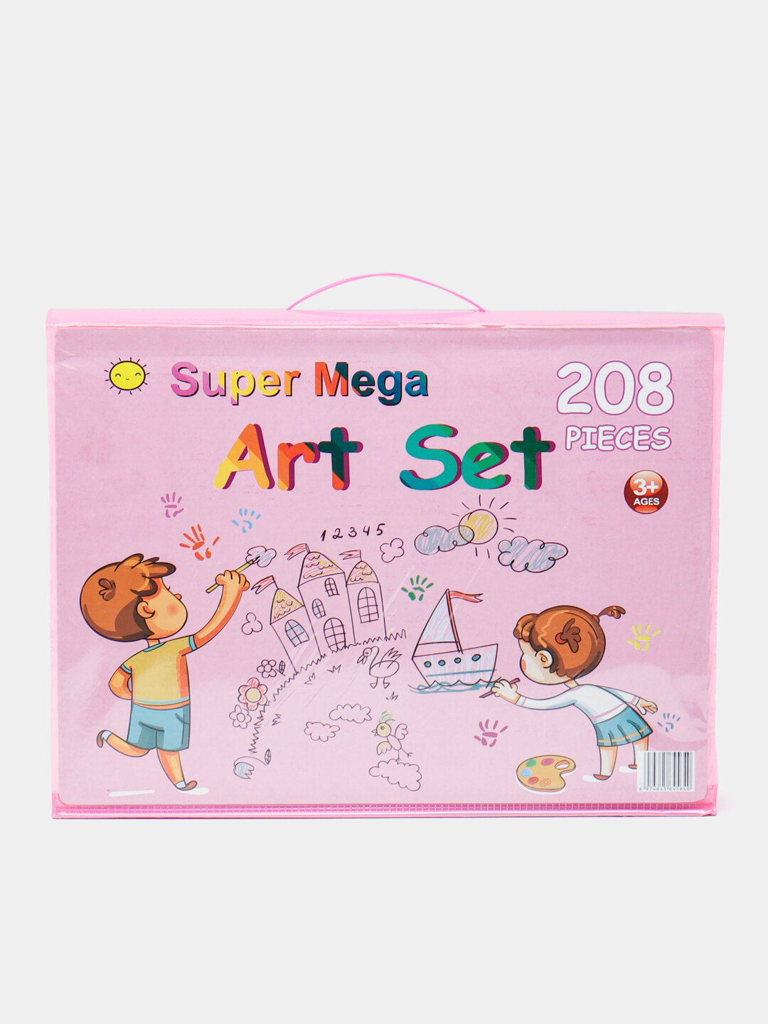 Набор для рисования для детей, в чемоданчике фломастеры, карандаши, акварель — фото 1