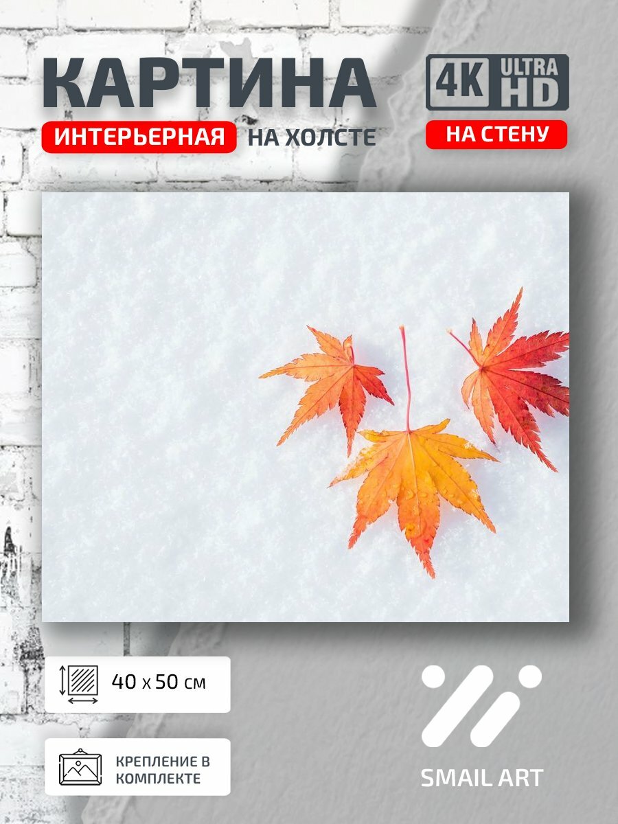 Картина на холсте интерьерная 40 на 50 на стену Кленовые Mood для гостиной атмосфера декор