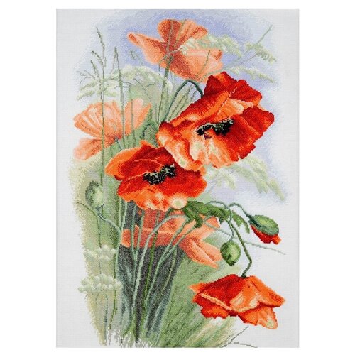 фото Набор для вышивания красные маки по картине катарины кляйн 38 х 55 см марья искусница 06.002.01