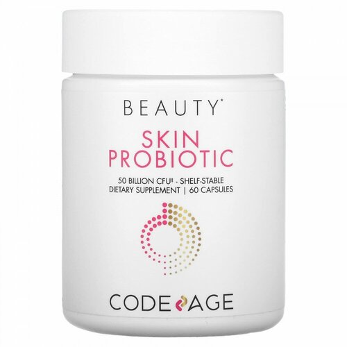 Codeage, Skin Probiotic, Shelf-Stable, 50 Billion CFU, 60 Capsules